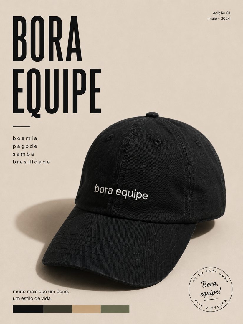 Boné Bora Equipe preto